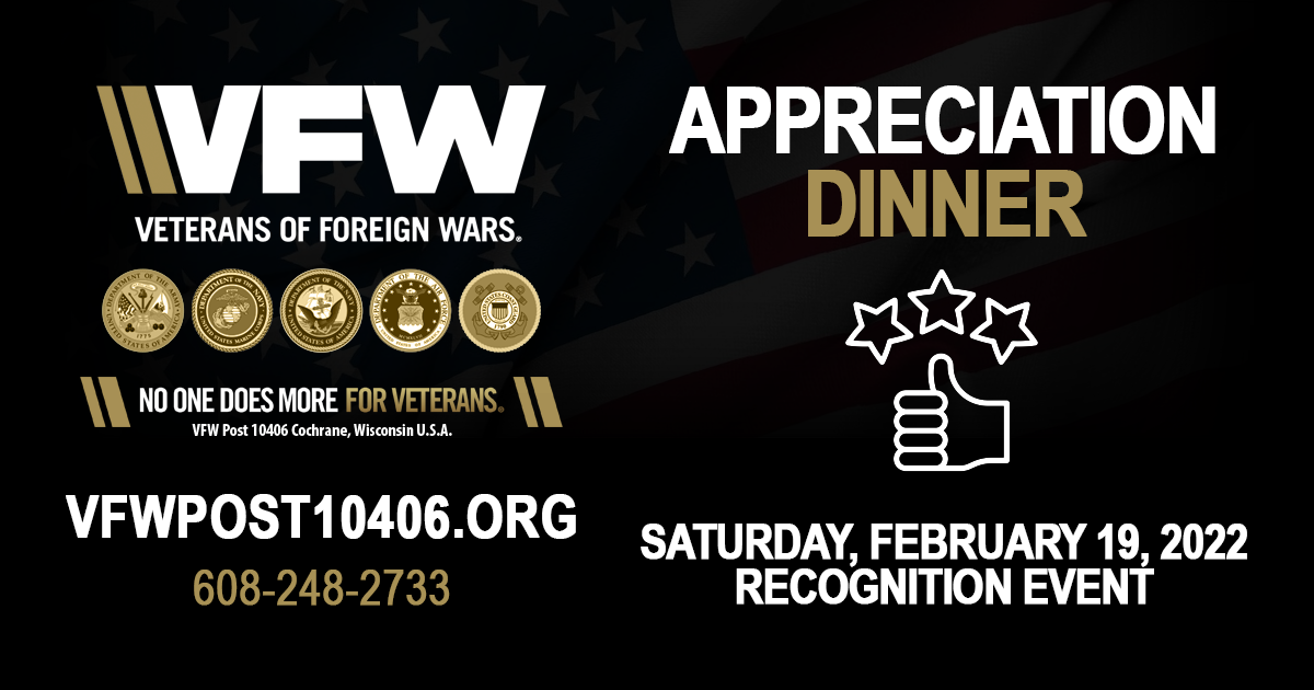 VFW Post 10406 Cochrane, Wisconsin USA