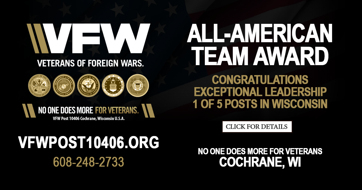 VFW Post 10406 Cochrane, Wisconsin USA